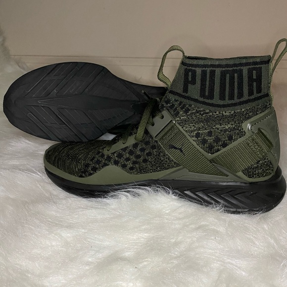 Puma Ignite Evoknit Olive Green Sneaker 